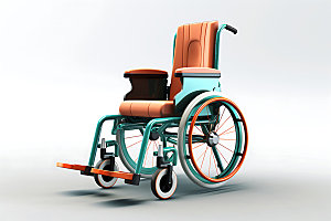 轮椅高清立体模型