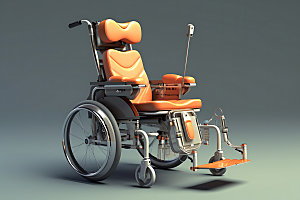 轮椅高清医疗器械模型