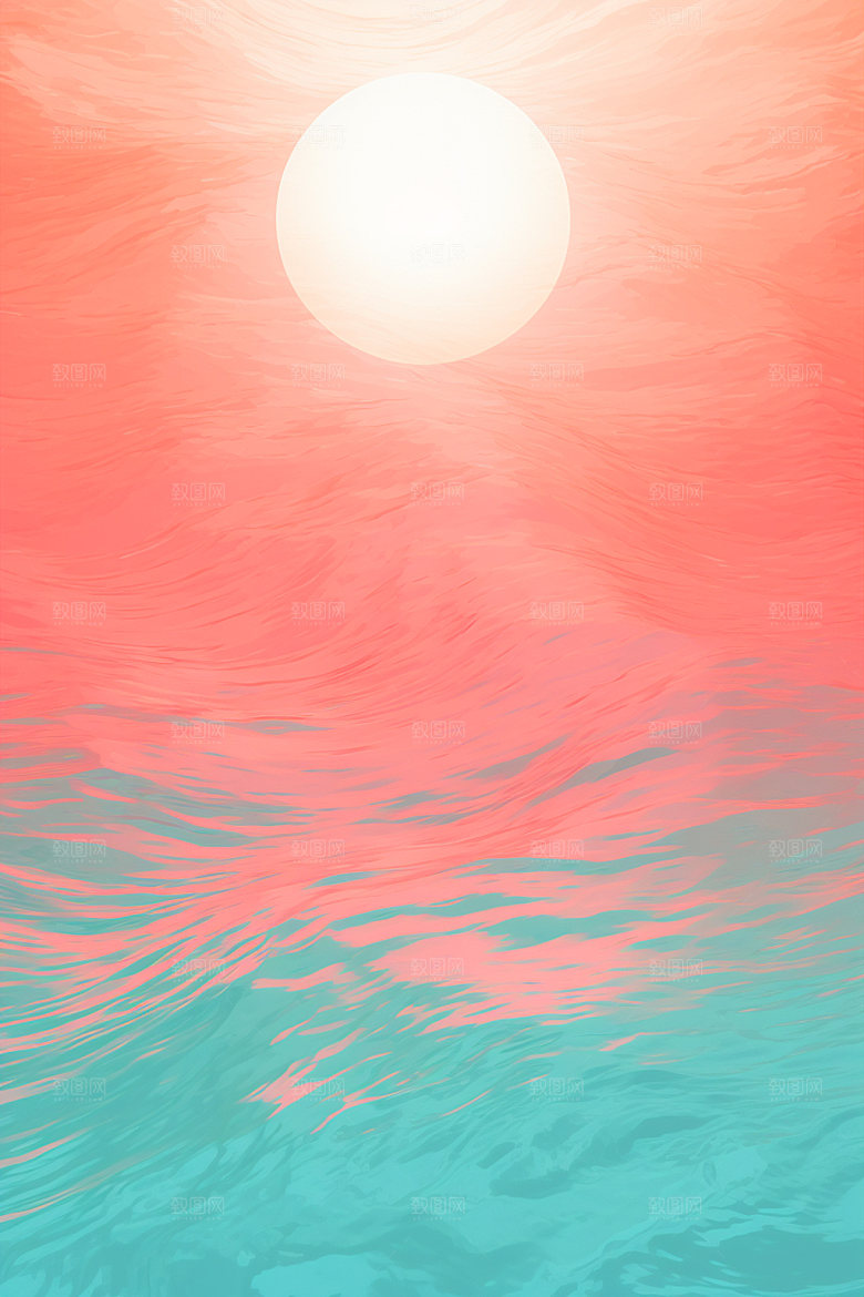 落日重阳节渐变插画