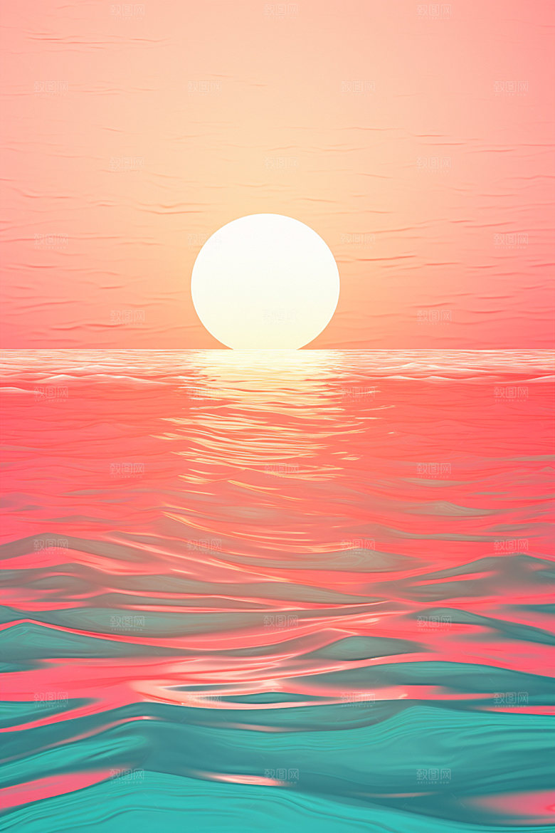 落日渐变高清插画