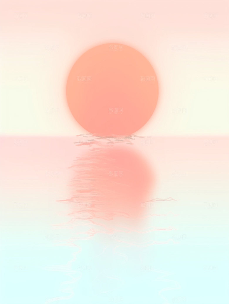 落日高清余晖插画