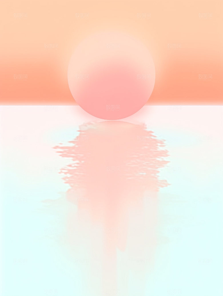 落日夕阳重阳节插画