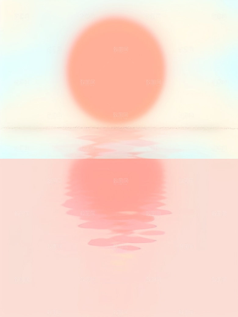 落日晚霞渐变插画