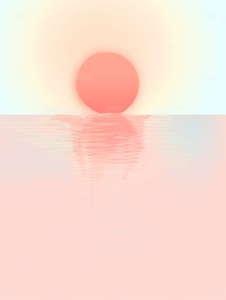 落日简约高清插画