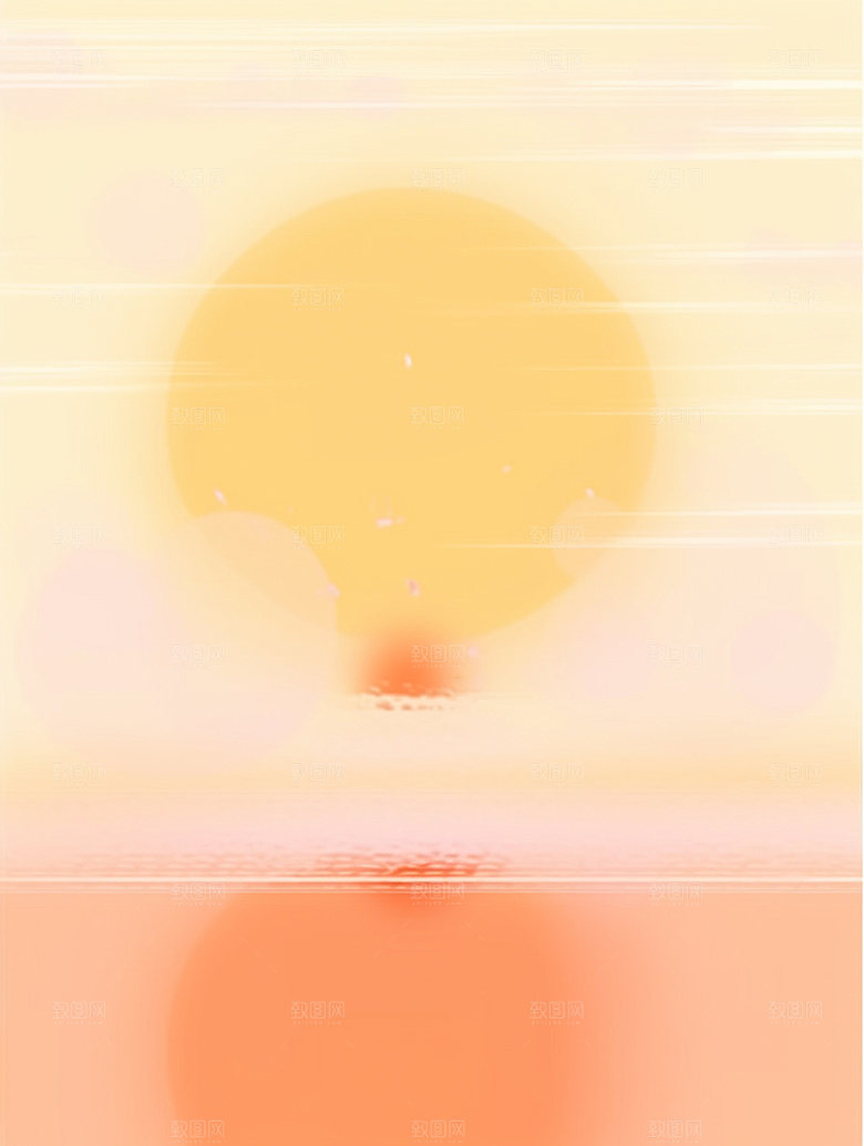 落日高清自然插画