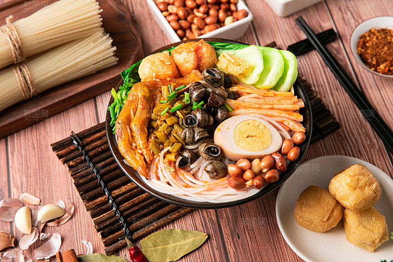 柳州螺狮粉广西美食高清摄影图