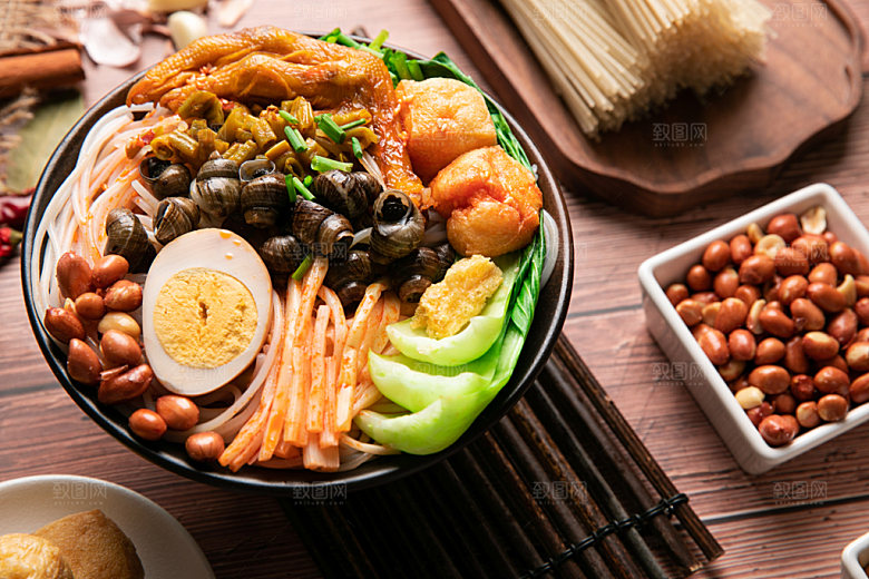 柳州螺狮粉高清美味摄影图