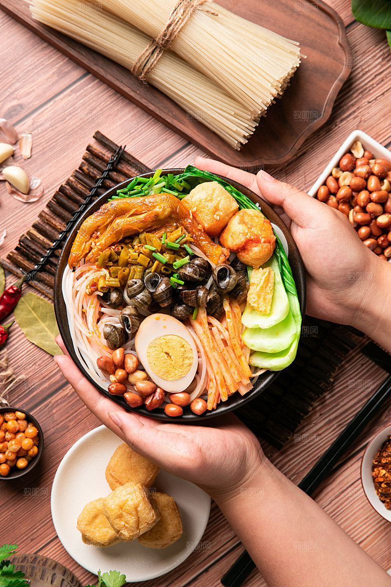 柳州螺狮粉广西美食高清摄影图