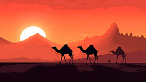 骆驼沙漠动物哺乳动物形象