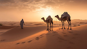 驼队丝绸之路骆驼摄影图
