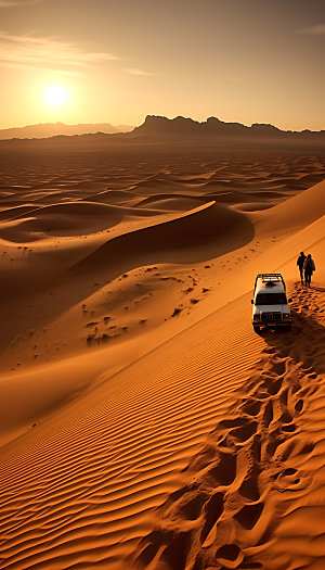 驼队大漠西北摄影图