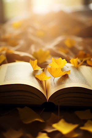 秋天读书秋季风光高清摄影图