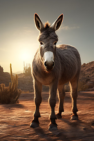 驴家畜自然摄影图