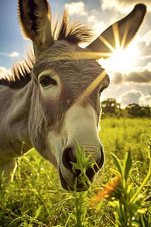 驴自然农场饲养摄影图