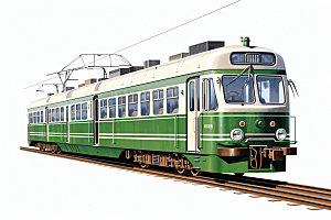 绿皮火车卧铺列车模型
