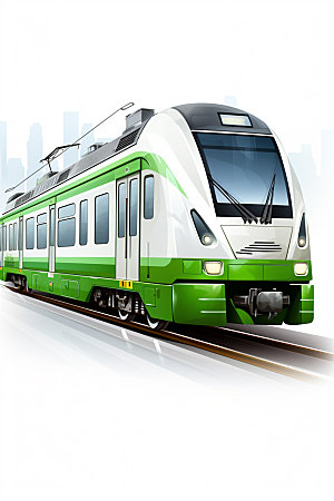 绿皮火车飞驰公共交通模型
