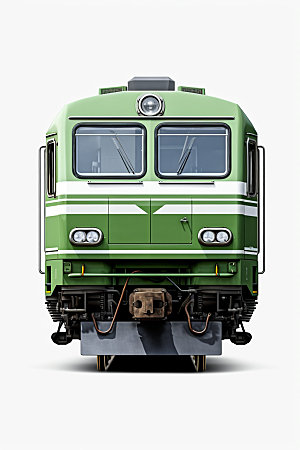 绿皮火车铁路公共交通模型