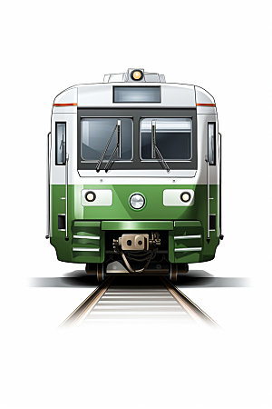 绿皮火车公共交通交通工具模型
