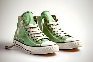 绿色帆布鞋效果图鞋类展示图