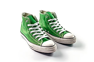 绿色帆布鞋流行效果图展示图