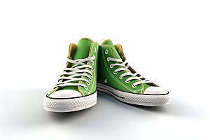 绿色帆布鞋流行鞋类展示图