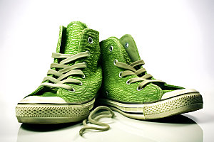绿色帆布鞋年轻青春展示图