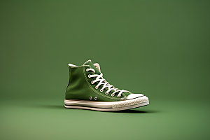 绿色帆布鞋效果图青春展示图