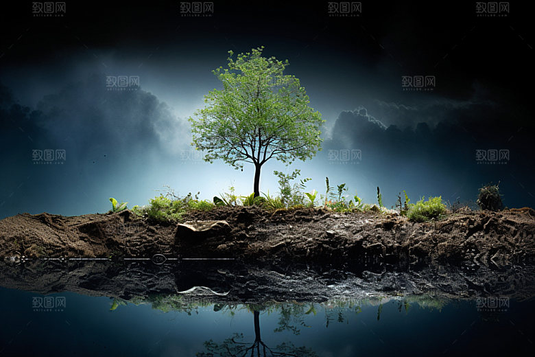 绿色环保高清地球日摄影图