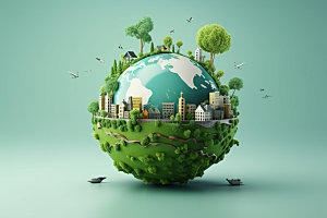 绿色环保创意生态摄影图
