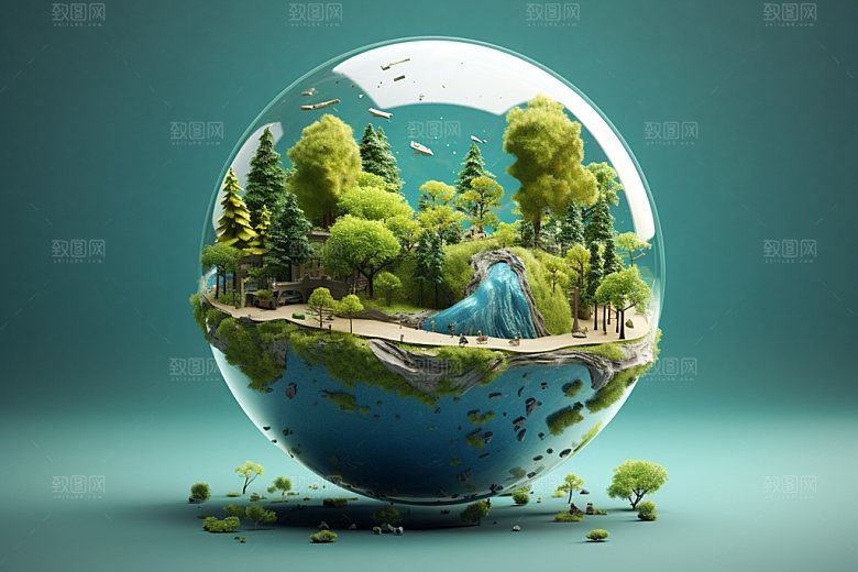 绿色环保可持续地球日摄影图