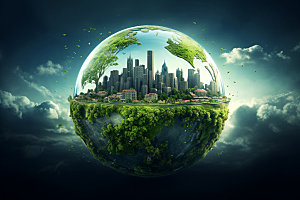 绿色环保地球日自然摄影图