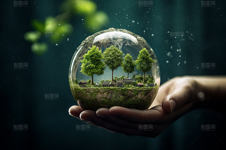 绿色环保地球日自然摄影图