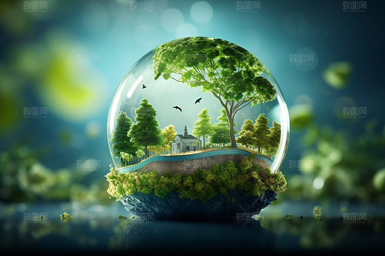 绿色环保地球日可持续摄影图