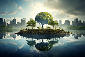 绿色环保可持续可循环摄影图