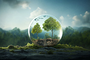 绿色环保创意生态摄影图