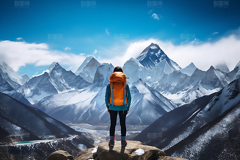 旅行背影自由行风光摄影图