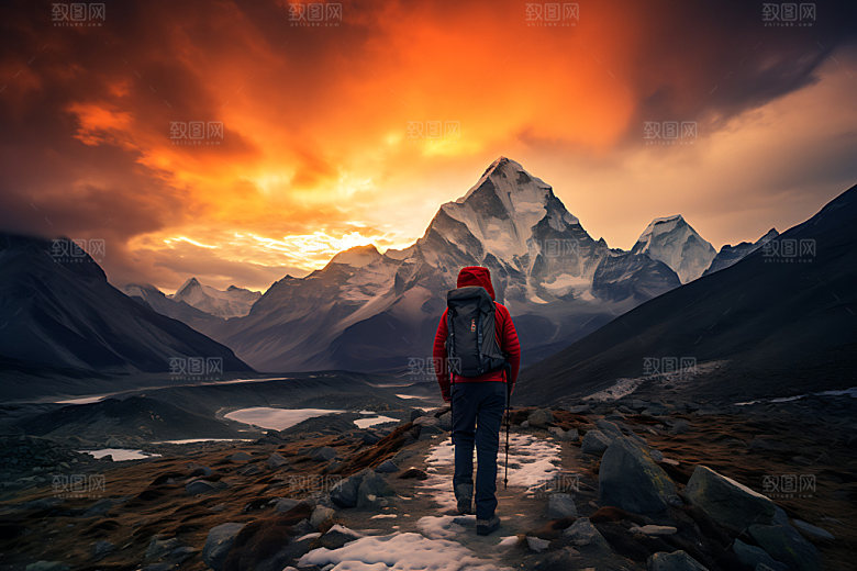 旅行背影旅游出游摄影图