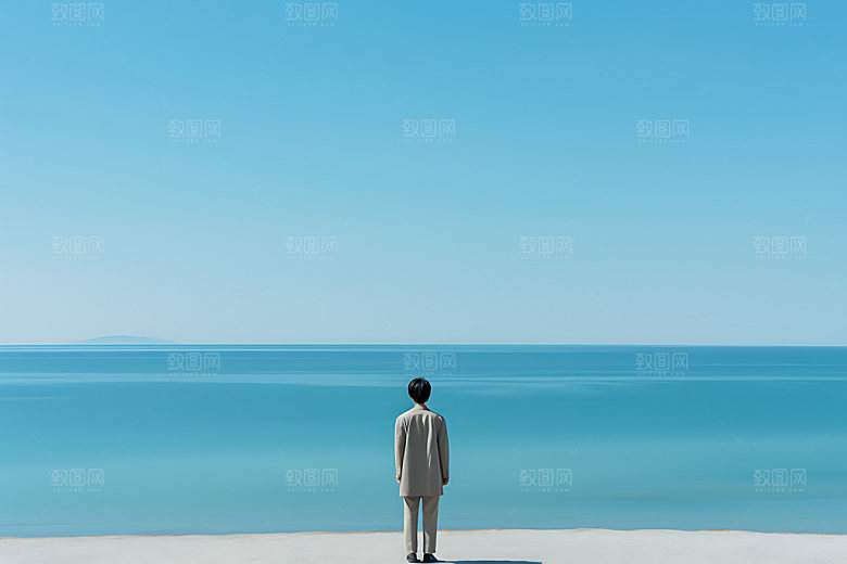 旅行背影旅游独行摄影图