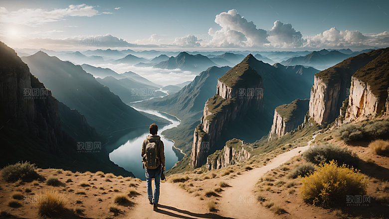 独自旅行山河湖海风光摄影图