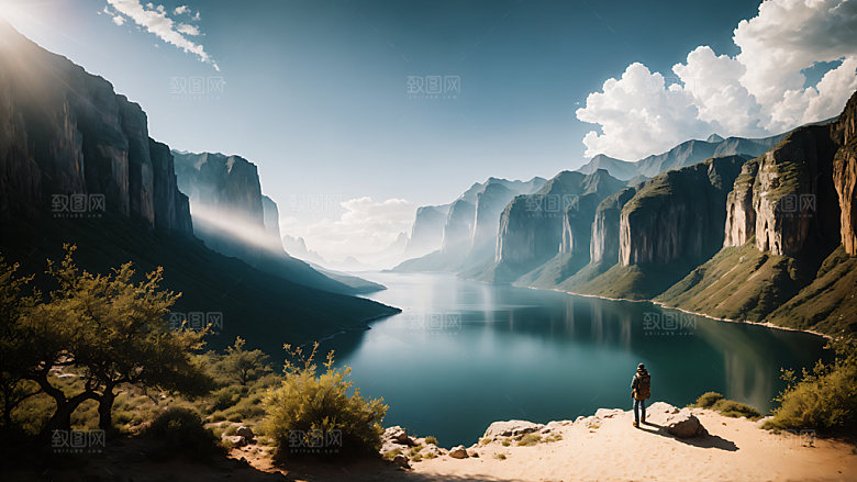 独自旅行自然风光摄影图
