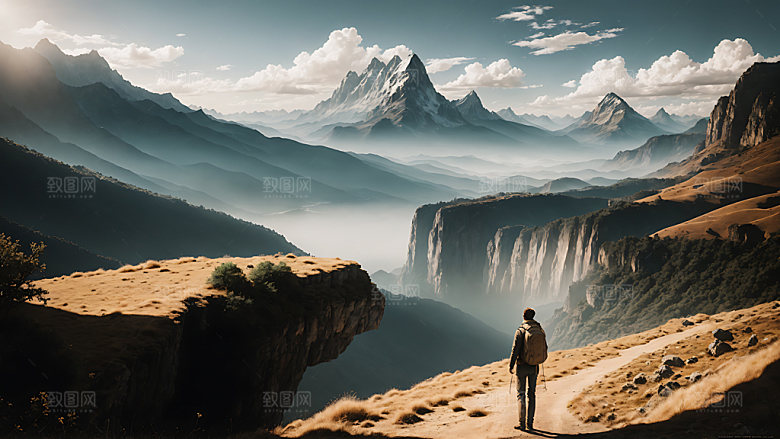 独自旅行旅游风光摄影图