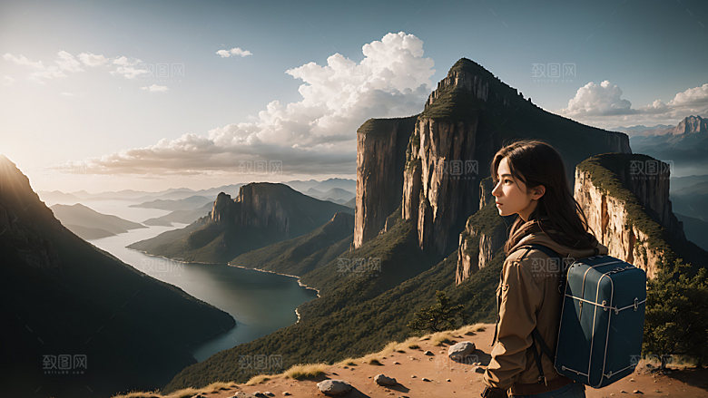 独自旅行山河湖海风光摄影图