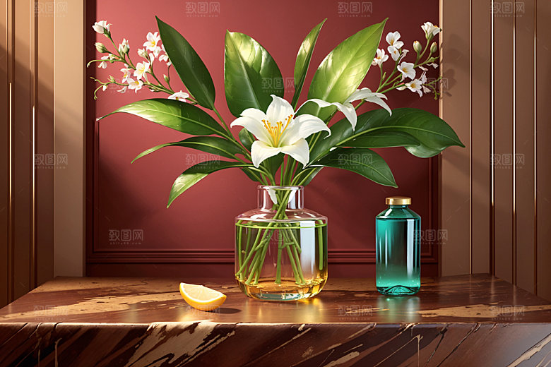 绿植插花简约高清效果图
