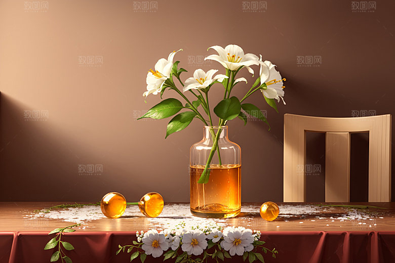 绿植插花高清室内效果图