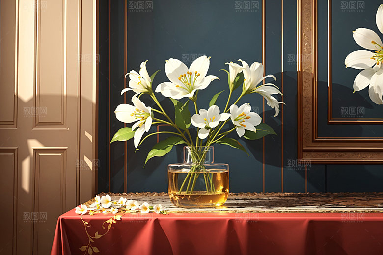 绿植插花家居水培效果图