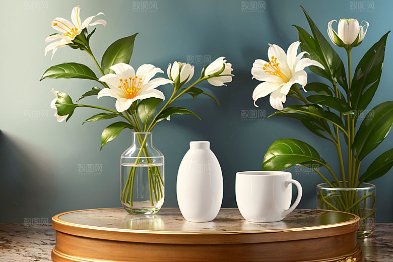 绿植插花装饰高雅效果图