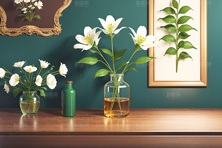 绿植插花高清水培效果图