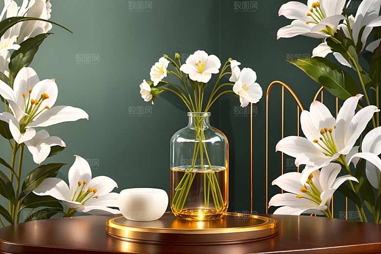 绿植插花家居水培效果图