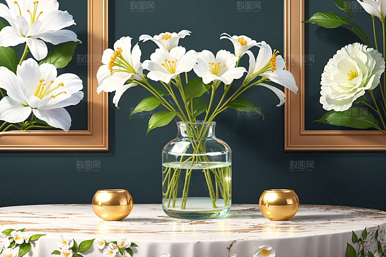 绿植插花高清室内效果图