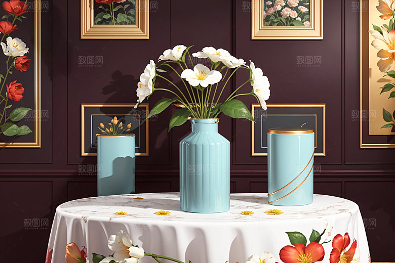 绿植插花高雅软装效果图